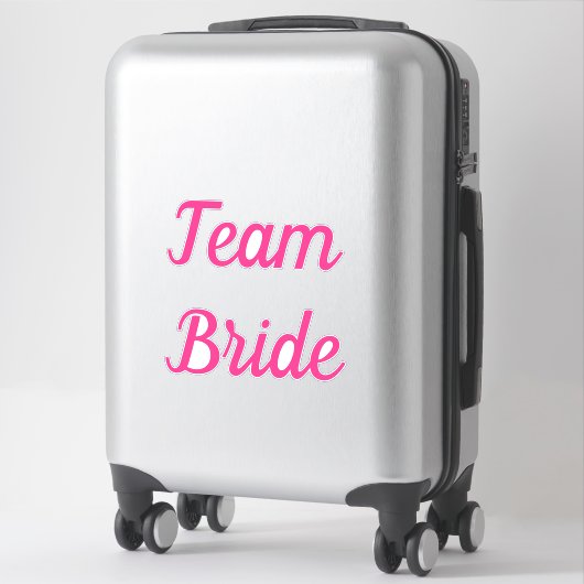 Team Bride Pink Bridal Team Custom Text Wedding Aufkleber (Koffer)