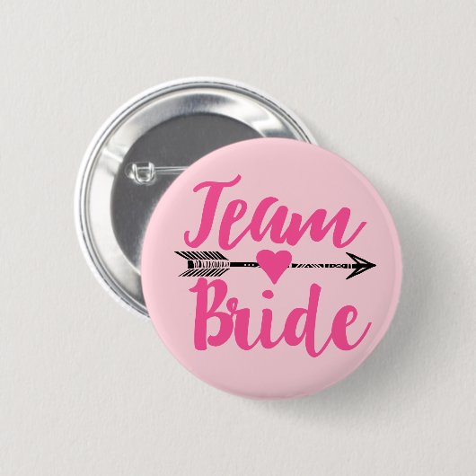 Team Bride|Pink Button (Vorne & Hinten)