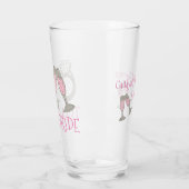 Team Bride Pink Champagne Diamond Ring Hochzeit Glas (Links)