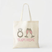 TEAM BRIDE Pink Champagne Wedding Brautparty Tragetasche (Vorne)