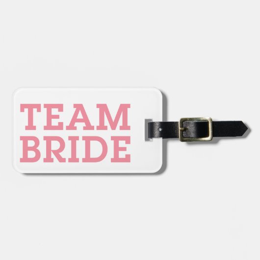 Team Bride Pink Gepäckanhänger (Vorderseite horizontal)