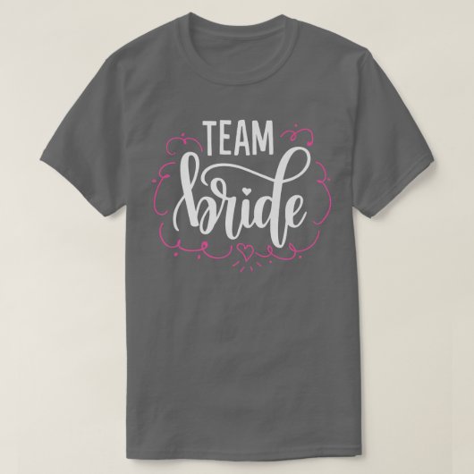 Team Bride Pink Heart T-Shirt (Design vorne)