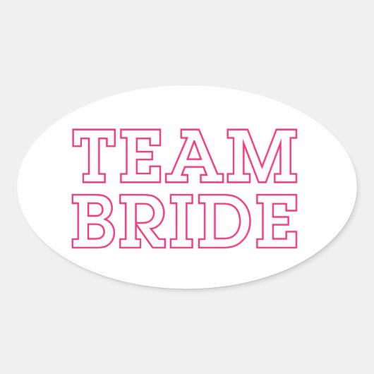 Team Bride Pink Kontur Ovaler Aufkleber (Vorderseite)