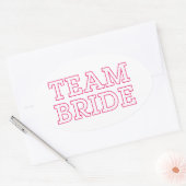 Team Bride Pink Kontur Ovaler Aufkleber (Umschlag)