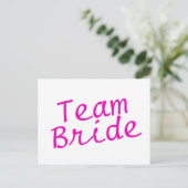 Team Bride Pink Postkarte (Stehend Vorderseite)