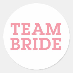 Team Bride Pink Runder Aufkleber