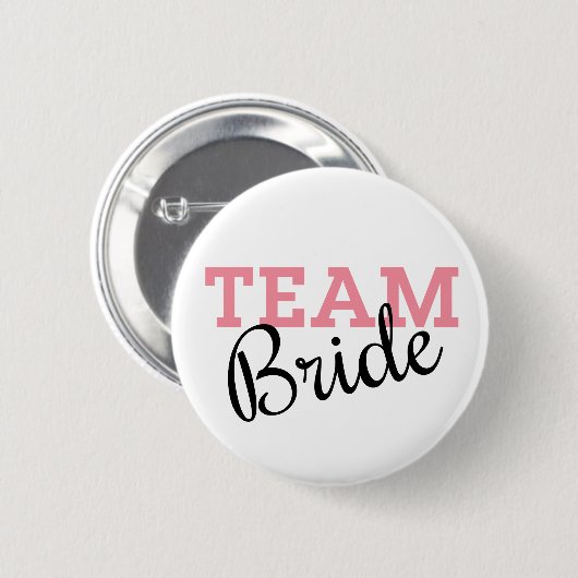 Team Bride Pink Script Button (Vorne & Hinten)