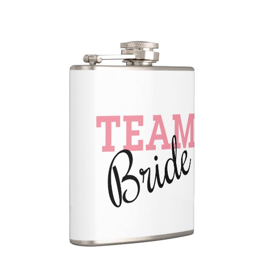 Team Bride Pink Script Flachmann (Rechts)