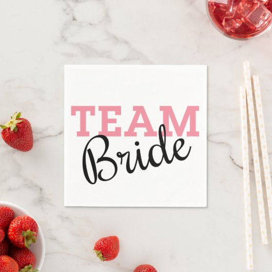 Team Bride Pink Script Serviette (Beispiel)