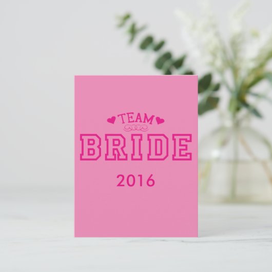 Team Bride Postkarte (Stehend Vorderseite)
