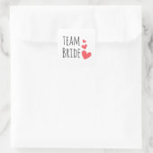 Team Bride Quadratischer Aufkleber (Tasche)