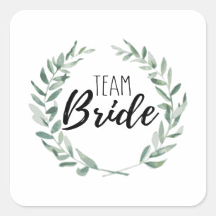 Team Bride Quadratischer Aufkleber
