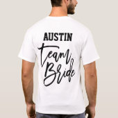 Team Bride Quote Simple Man of Honey Monogram T-Shirt (Rückseite)