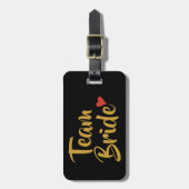 Team Bride Red Heart Gepäckanhänger (Vorderseite vertikal)