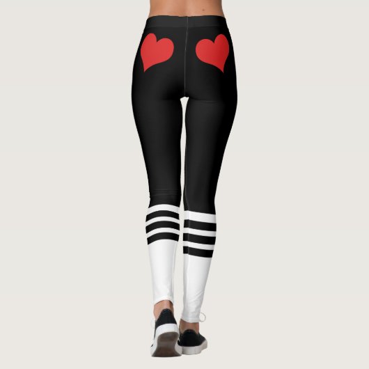 Team Bride Red Heart Leggings (Rückseite)
