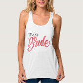 Team Bride rosa Aquarellschrift Bridesmaier Tank Top (Vorderseite)