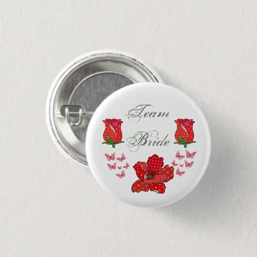 Team Bride, rot Button (Vorne & Hinten)