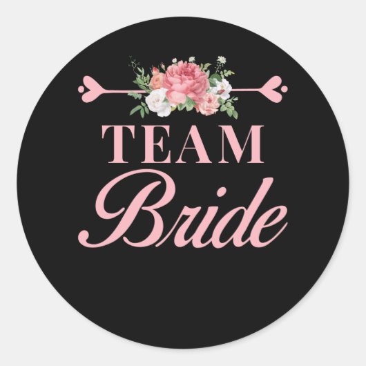 Team Bride Runder Aufkleber (Vorderseite)