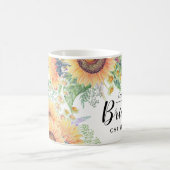 Team Bride. Rustikale Sonnenblumen für Hochzeitsge Kaffeetasse (Mittel)