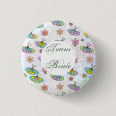 Team Bride, Schmetterlinge Button (Vorderseite)