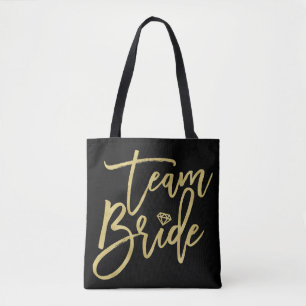 Team Bride Script Diamond Brautparty Tote Bag Tasche