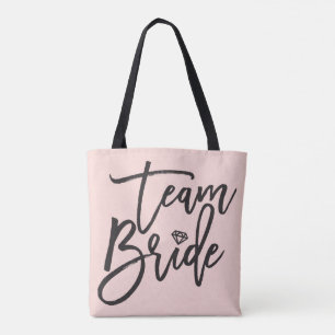 Team Bride Script Diamond Brautparty Tote Bag Tasche