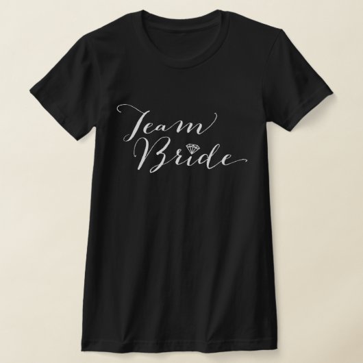 Team Bride Script Diamond Brautparty Wedding T-Shirt (Ablage )