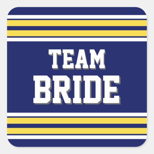 Team Bride Sports Jersey Quadratischer Aufkleber (Vorderseite)