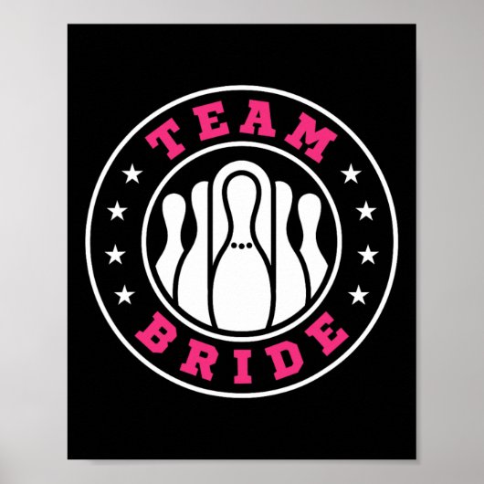 Team Bride Team Groom Bowling Bachelor Party Weddi Poster (Vorne)