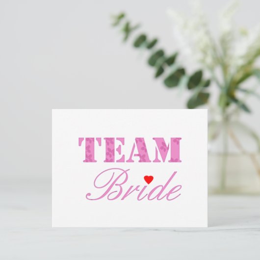 Team Bride Theme Postkarte (Stehend Vorderseite)