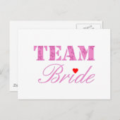 Team Bride Theme Postkarte (Vorne/Hinten)
