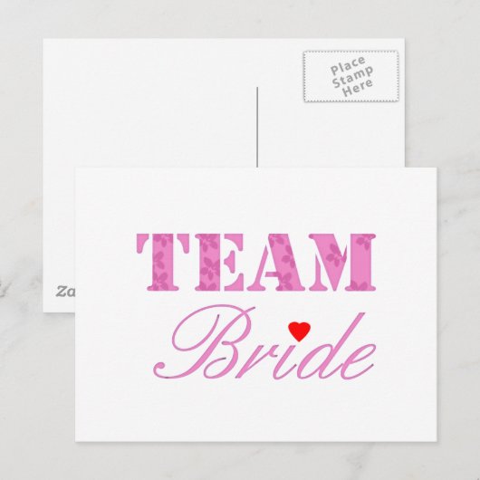 Team Bride Theme Postkarte (Vorne/Hinten)