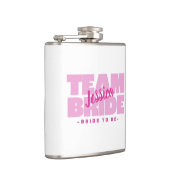 Team Bride to be Wedname Party Trendy Pink Flachmann (Rechts)