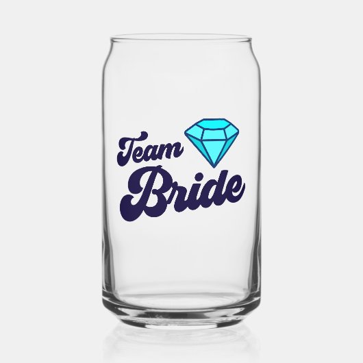 Team Bride Trinkglas Dosenglas (Vorderseite)