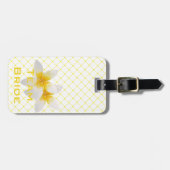 Team Bride | Tropische Blume und Gelbschwanze Gepäckanhänger (Vorderseite horizontal)