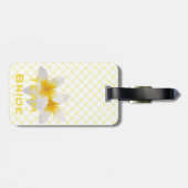 Team Bride | Tropische Blume und Gelbschwanze Gepäckanhänger (Rückseite horizontal)