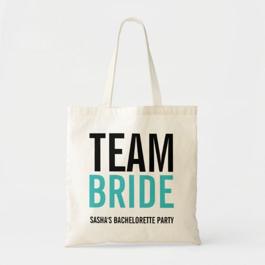 Team Bride Turquoise Junggeselinnen-Abschied Tragetasche (Vorne)