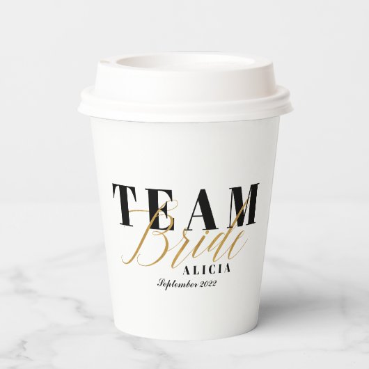 TEAM BRIDE Two-Tone Pappbecher (Rückseite)