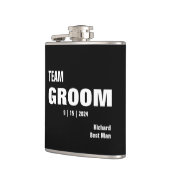 Team Bride Typografie Vinyl umwickelte Flasche Flachmann (Links)