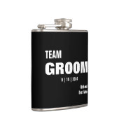 Team Bride Typografie Vinyl umwickelte Flasche Flachmann (Rechts)