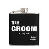 Team Bride Typografie Vinyl Wrapped Flask Flachmann (Vorderseite)