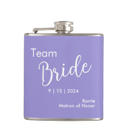 Team Bride Typografie Vinyl Wrapped Flask Flachmann