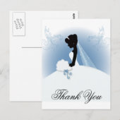 Team Bride Wedding Braut Silhouette Postkarte (Vorne/Hinten)