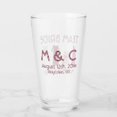 Team Bride Wedding Brautparty Bridesmaid Gowns Glas (Rückseite)