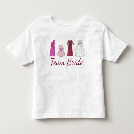 TEAM BRIDE Wedding Brautparty Flower Girl Pink Kleinkind T-shirt (Vorderseite)