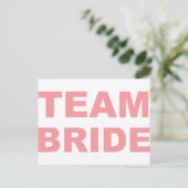Team Bride Wedding Hen Party Postkarte (Stehend Vorderseite)