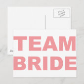 Team Bride Wedding Hen Party Postkarte (Vorne/Hinten)