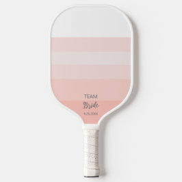Team Bride Wedding Party Pink Stripe Personalized Pickleball Schläger