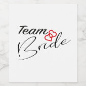 Team Bride Weinflasche Weinetikett (Einzelnes Label)