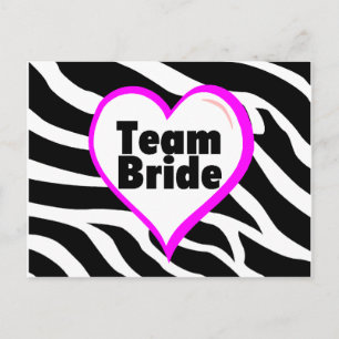 Team Bride (Zebra Print) Postkarte